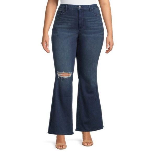 Terra & Sky Denim - Terra & Sky Women's Plus Size Flare Jeans size 22W